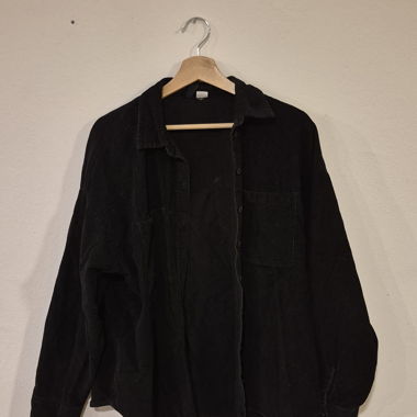 Schwarzes Cordhemd H&M S