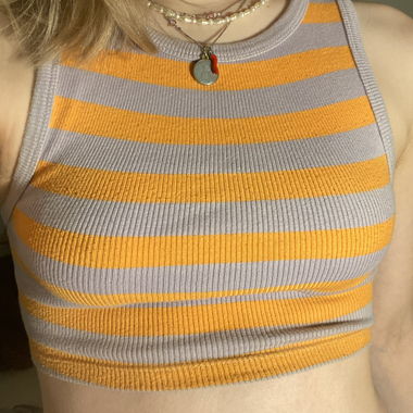 Top Orange/Lila Streifen bauchfrei