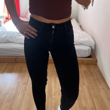 Jean skinny taille haute noir
