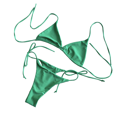 Grünes Triangle-Bikini-Set