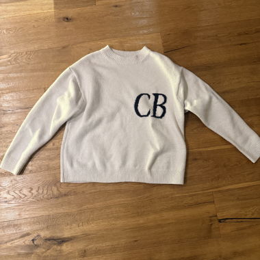 Maglione in maglia bianco con CB