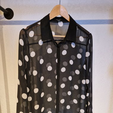 Bluse gepunktet transparent