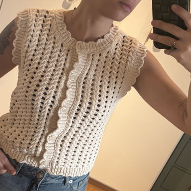 Strickweste/Häkelweste in Beige Florence by mills