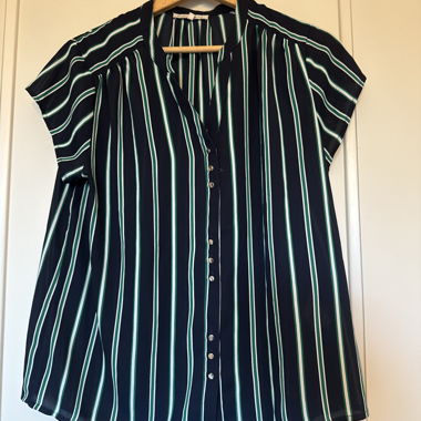 Striped Short-Sleeve Blouse