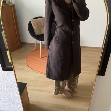 Manteau en laine marron cintré