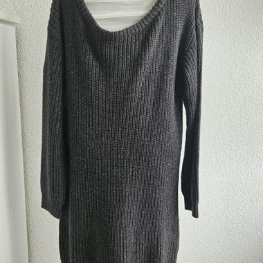 Robe pull gris fonce