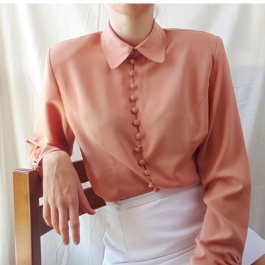 Antique pink romantic vintage blouse