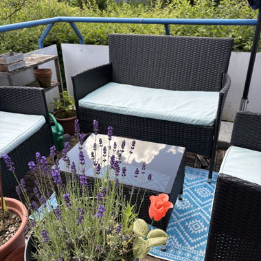 Set lounge da giardino in rattan