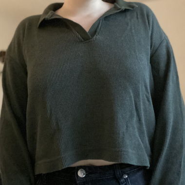Rework dark green sweater M