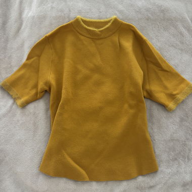 Yellow ZARA Knit Short-Sleeve Sweater S