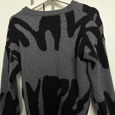 knit sweater grey with pattern