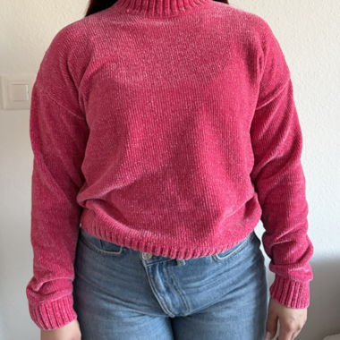 Pink turtleneck sweater