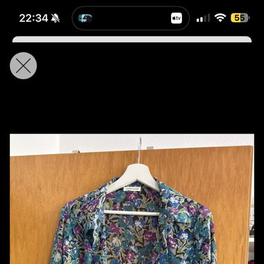 buntes Blumenmuster Damen Bluse, Gr. 40