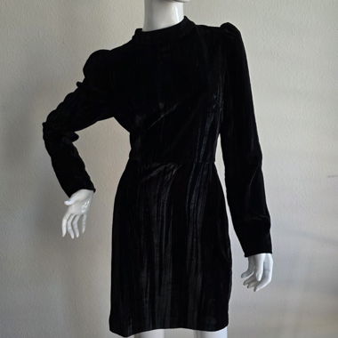 Warehouse Black Velvet Dress