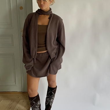 Jupe en tricot Djerf Avenue marron