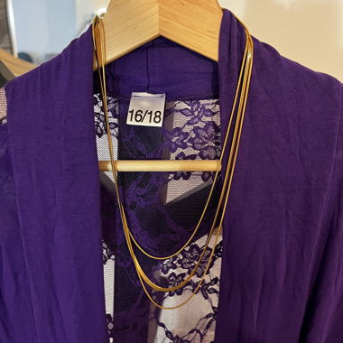 Purple Lace Long Cardigan
