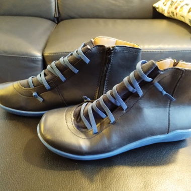 chaussures en simil-cuir bleu-Kunstlederschuhe NEU