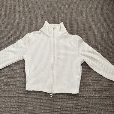 Cropped zip-up shirt