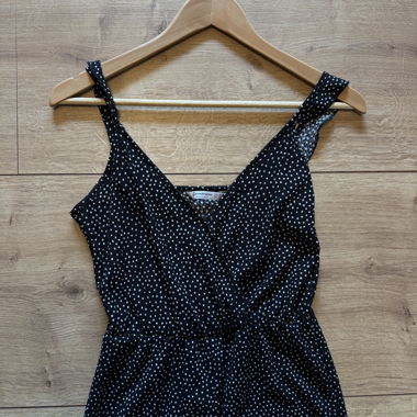 Stradivarius black polka dot jumpsuit M