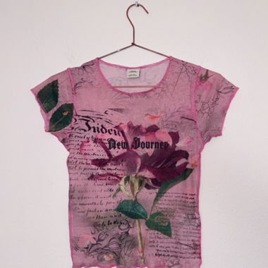 Crop top imprimé transparent