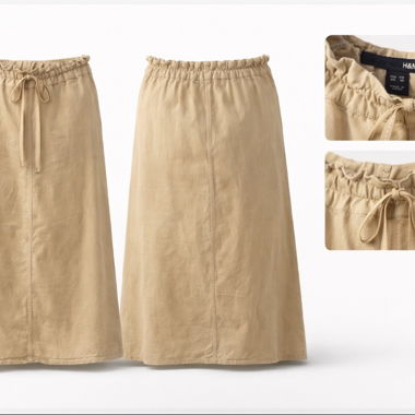 Gonna beige con vita elasticizzata