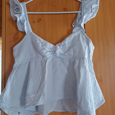 Top babydoll blu