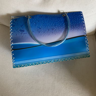 Blue Plastic Tote Bag
