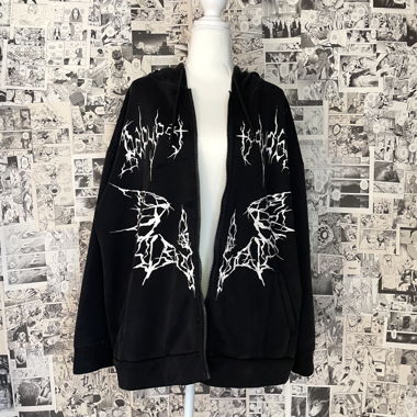 Sweat à capuche oversize emo goth «Babybat»
