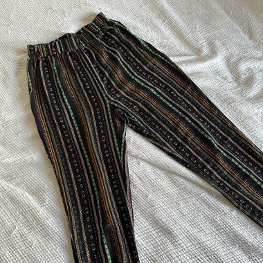 boho striped pants with elastic waistband