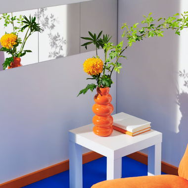 KÄLLARHALS Vase, orange, 26 cm