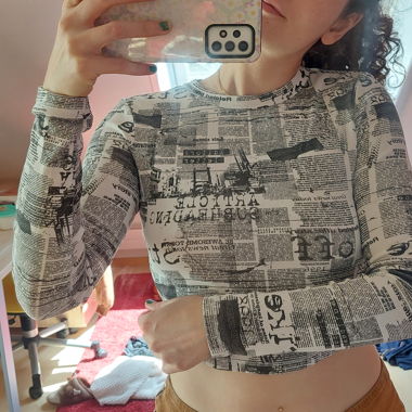 Crop top Bershka Newspaper