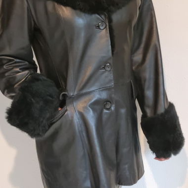 Black leather coat