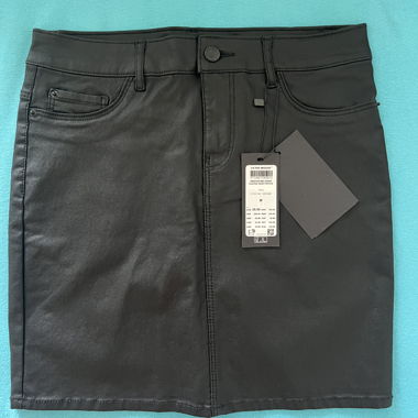 Black Skirt with Leather Effect