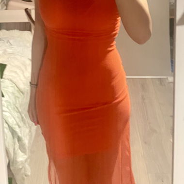 Coral orange dress