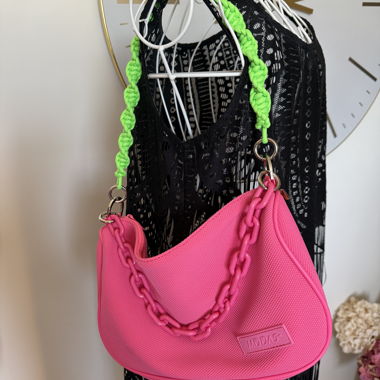 Pinke Neon Tasche inkl. 3 Gurten