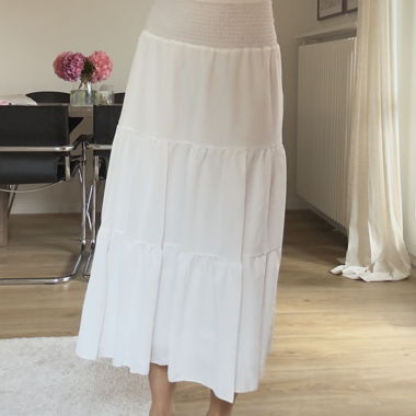 Gonna midi a balze bianca