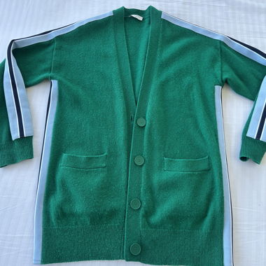 Sandro grüner Woll-Strickcardigan