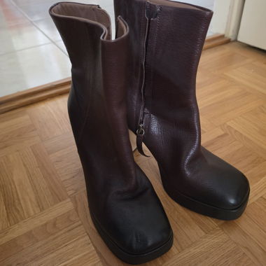 Bottines à talons H&M marron en cuir 