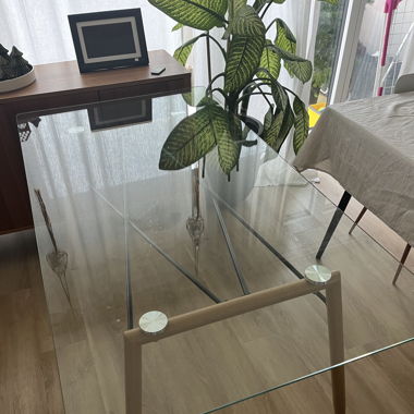 Esstisch Vaasa Glass/Metal Eiche