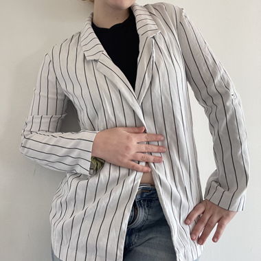 Blazer rayé blanc et noir 