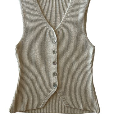 Gilet sans manches en maille beige