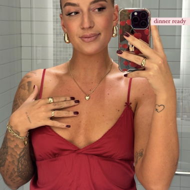Rotes Satin-Top