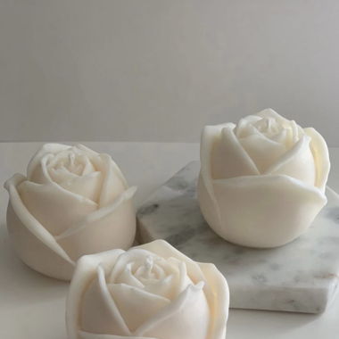 Roses form candles with mint aroma |Handmade|