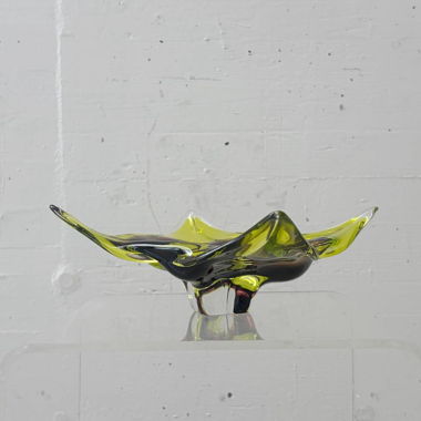 Bol en verre jaune-noir