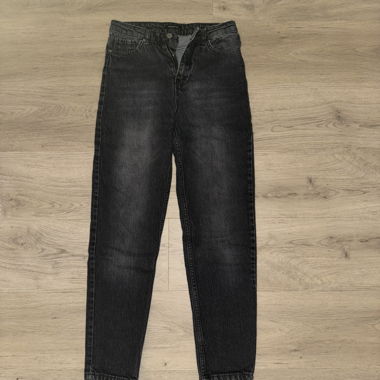 Schwarze Mom Jeans, Grösse S 
