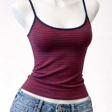 Y2K Striped Spaghetti Top