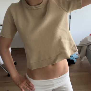 Pull en maille ZARA beige
