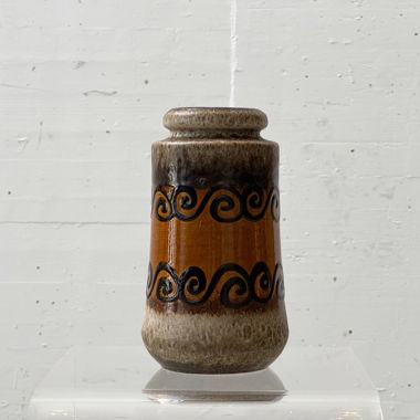 Vase en céramique Scheurich Spiral, Allemagne 1970