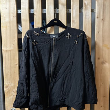 Veste bomber noire H&M avec pierres décoratives