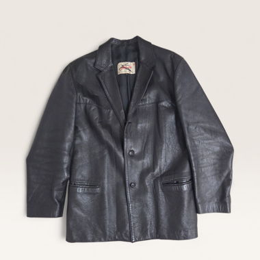 Blazer vintage en cuir véritable - Belgique - Taille 52
